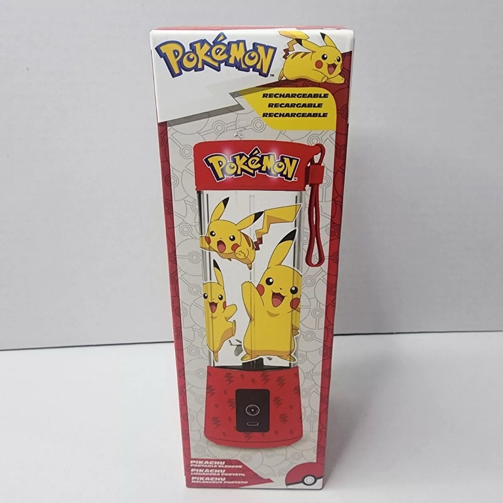POKEMON Pikachu Portable Blender 15oz, USB-C Rechargeable, Stainless Steel Blade